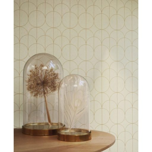Casadeco 1930, 85697119  REFLET Geometrikus finom rajzolatú díszítőminta mandulazöld arany fényló mintarajzolat tapéta