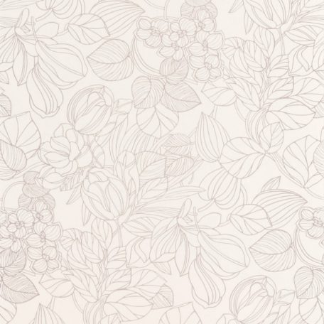 Casadeco 1930, 85720010 GRAVURE Natur Grafikus kontúr rajzolatú mesés virágminta krémfehér bézs irizáló festés tapéta