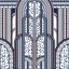 Casadeco 1930, 85876543 PARAVENT Art Deco Fényűző panorámapanel görbékkel és növényi motívumokkal ezüstszürke kék szines falpanel