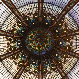   Casadeco 1930, 85886545 COUPOLE Art Deco remekmű párizsi áruház kupolájának grandiózus megjelenítése szines falpanel