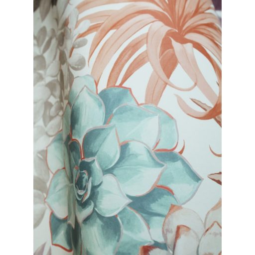 Casadeco Botanica 85914374 ECHEVERIA Botanikus pozsgás növények aloe vera és crassula fehér zöld korall orgona szürkésbarna tapéta