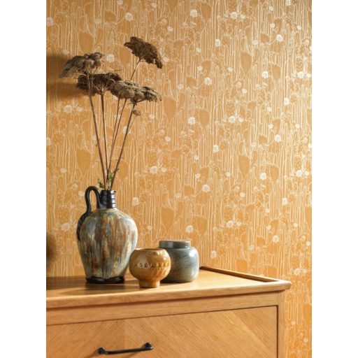 Casadeco Botanica 85922376 CACTACEAE Botanikus kaktuszültetvény currysárga/aranysárga bézs fémes kiemelések tapéta