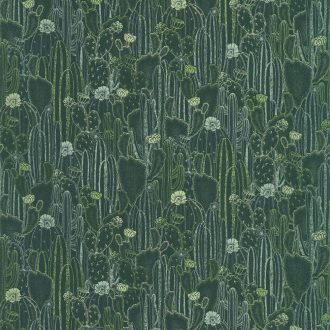   Casadeco Botanica 85927429 CACTACEAE Botanikus kaktuszültetvény zöld árnyalatok kékeszöld ezüstfehér fémes kiemelések tapéta