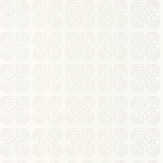   Casadeco Botanica 85930271 HORTUS Geometrikus díszítő alakzatok négyzetekbe rendezve "zárt francia kert" krémfehér szürkésbarna tapéta