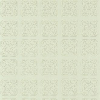   Casadeco Botanica 85937204 HORTUS Geometrikus díszítő alakzatok négyzetekbe rendezve "zárt francia kert" mandulazöld zöldarany tapéta