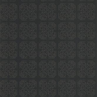   Casadeco Botanica 85939710 HORTUS Geometrikus díszítő alakzatok négyzetekbe rendezve "zárt francia kert" fekete ezüst tapéta