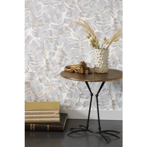 Casadeco Botanica 85941209 FOLIUM Botanikus nagyformátumú levelek krémfehér bézs barna szürkéskék bézsarany csillogó kiemelések tapéta