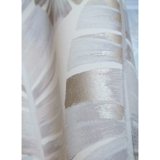 Casadeco Botanica 85941209 FOLIUM Botanikus nagyformátumú levelek krémfehér bézs barna szürkéskék bézsarany csillogó kiemelések tapéta