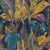 Casadeco Botanica 85952367 PANORAMIQUE IRIS Botanikus XXL levelek virágok antracit currysárga szines falpanel