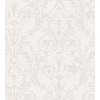   Casadeco Montsegur 86020126 TRIANON Klasszikus botanikai díszítőminta fehér bézs fémes hatás tapéta