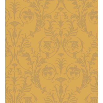   Casadeco Montsegur 86022235 TRIANON Klasszikus botanikai díszítőminta sárga arany fémes hatás tapéta