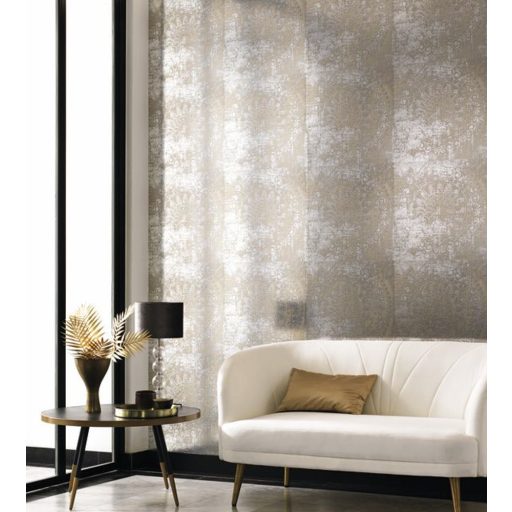 Casadeco Montsegur 86042237 PALAIS Ornamentikus díszítőminta ezüst bézs világosbarna tükörfényes felület tapéta