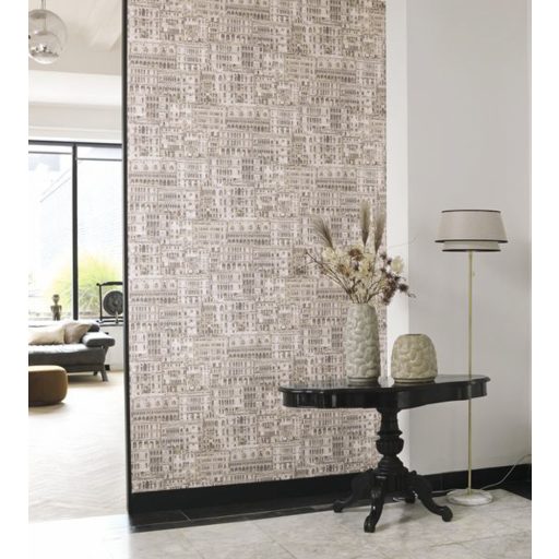 Casadeco Montsegur 86050423 EDIFICE Gótikus épületek Ca' d'Oro és més velencei paloták krémfehér bézsarany sötétszürke tapéta