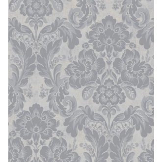   Casadeco Montsegur 86069460 DEMEURE Klasszikus botanikus díszítőminta krémszürke szürke bézsarany matt-fényes feleletek tapéta