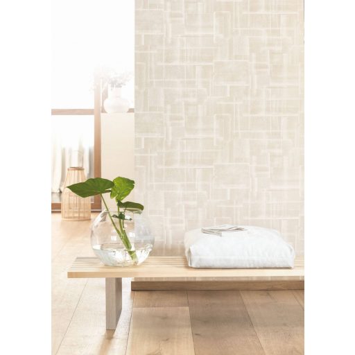 Autentikus kézműves Patchwork minta törtfehér bézs/szürkésbézs tapéta