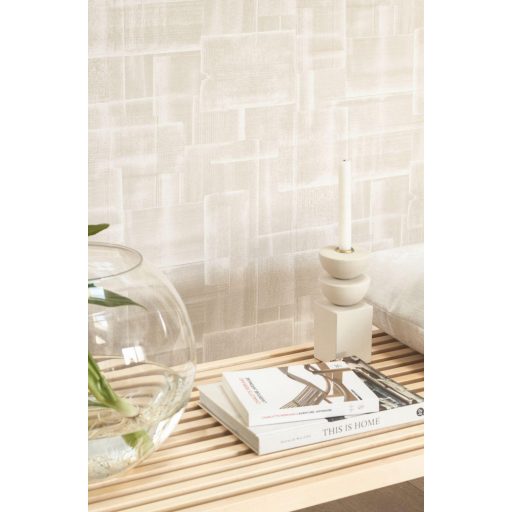 Autentikus kézműves Patchwork minta törtfehér bézs/szürkésbézs tapéta