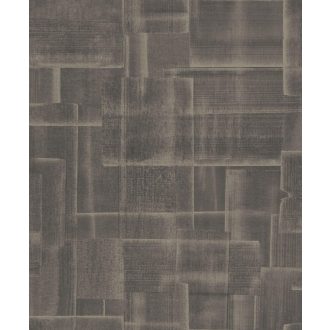   Autentikus kézműves Patchwork minta szénfekete szürkésbarna tapéta