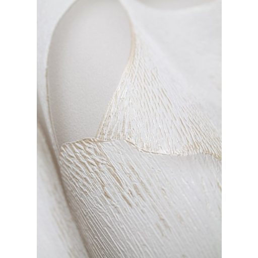 Hulló Gingko Biloba levelek 3D dombornyomás hófehér bézs/szürkésbézs bézsarany tapéta