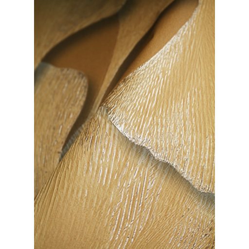 Hulló Gingko Biloba levelek 3D dombornyomás aranysárga szürke arany tapéta