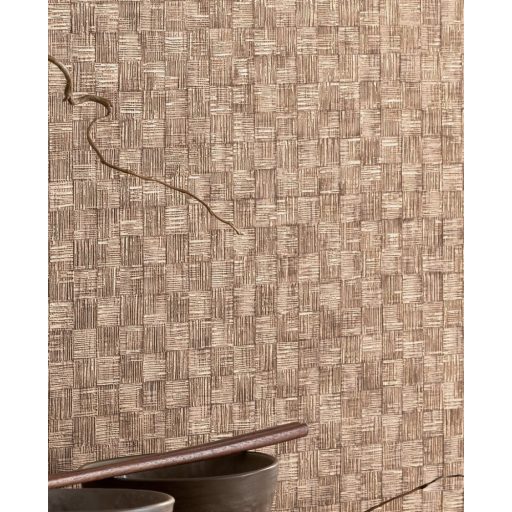 Dekoratív mozaik mintha kézi szövési növényi rostokból állna zsinórbézs barna arany tapéta