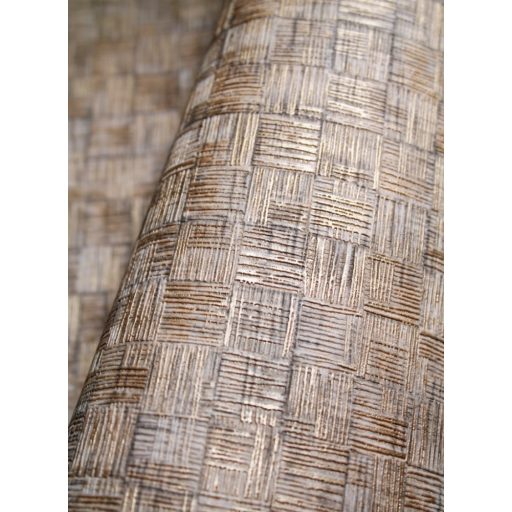 Dekoratív mozaik mintha kézi szövési növényi rostokból állna zsinórbézs barna arany tapéta