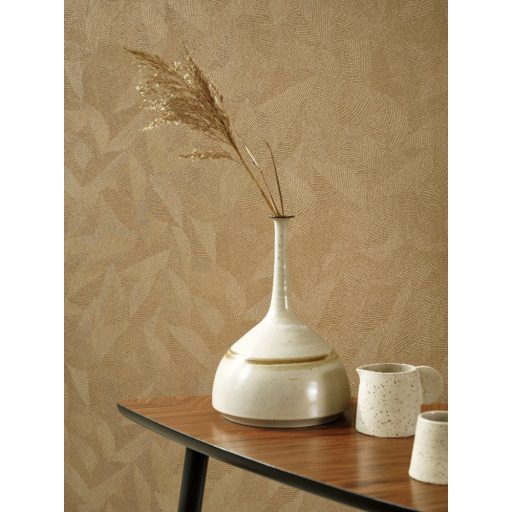 Az érzéki csalás művésze - Valódi levelek lenyomata mikrominta gittszín és bézs tónus finom mintafény tapéta