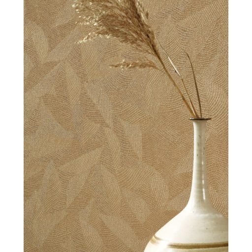 Az érzéki csalás művésze - Valódi levelek lenyomata mikrominta gittszín és bézs tónus finom mintafény tapéta