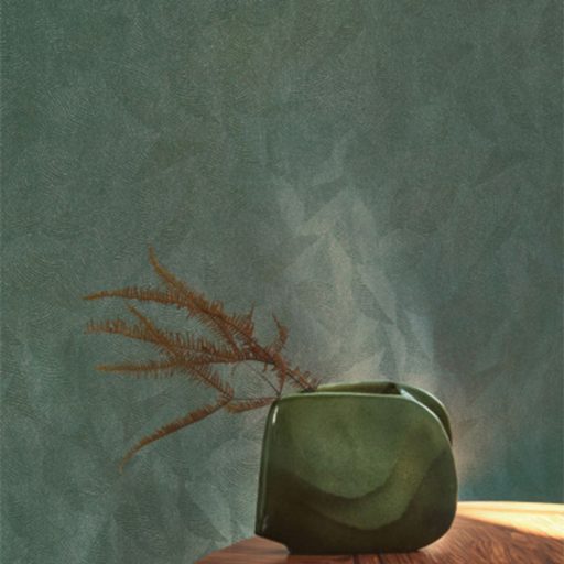 Az érzéki csalás művésze - Valódi levelek lenyomata mikrominta pávakék és bézs tónus finom mintafény tapéta