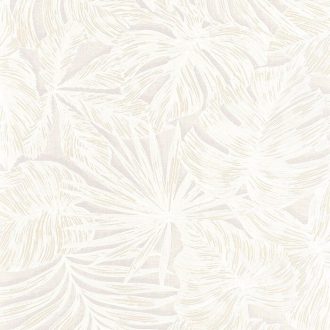   Filodendron és pálmalavelek - válósághű nyomat 3D fehér szürke ezüst és arany kiemelések tapéta