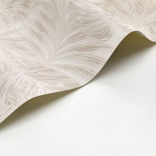 Filodendron és pálmalavelek - válósághű nyomat 3D fehér bézs szürkésbézs tapéta