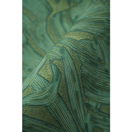 Filodendron és pálmalavelek - válósághű nyomat 3D zöld szürkészöld petrol tapéta