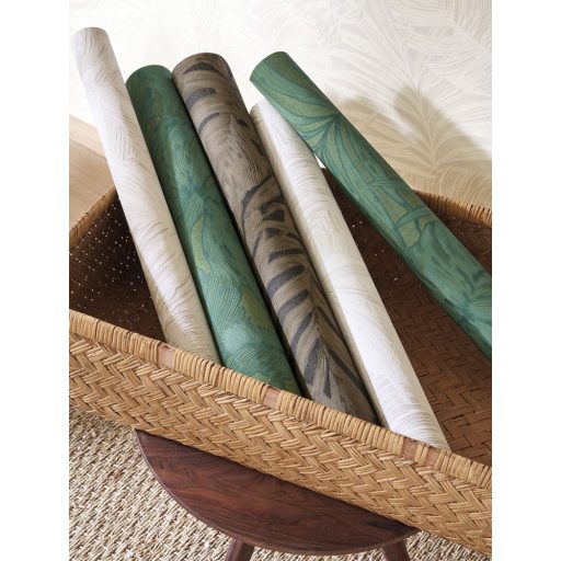 Filodendron és pálmalavelek - válósághű nyomat 3D fekete barna arany kiemelés tapéta