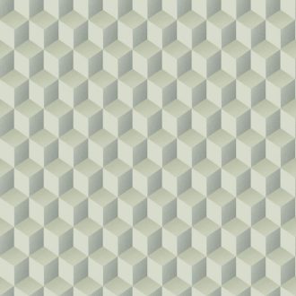   Casadeco Perception RYTHM 86477202 Kubizmus és Elegancia Geometrikus háromdimenziós minta zöld és szürkézöld árnyalatok tapéta