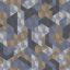 Casadeco Perception TETRIMINO 86486506 Geometrikus Művészi poliéder kompozíció 3D világos és tintakék sötétszürke barna tapéta