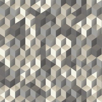   Casadeco Perception TETRIMINO 86489509 Geometrikus Művészi poliéder kompozíció 3D szürke antracit bézs fehér tapéta