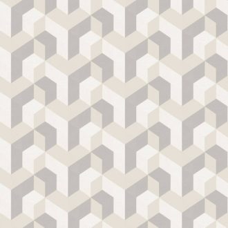   Casadeco Perception MECANO 86491303 Geometrikus Hipnotikus térhatásű Y minta krém bézs szürke ezüst  tapéta