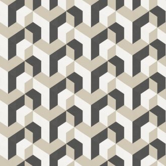   Casadeco Perception MECANO 86491526 Geometrikus Hipnotikus térhatásű Y minta krém bézs fekete  tapéta