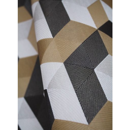 Casadeco Perception MECANO 86492414 Geometrikus Hipnotikus térhatásű Y minta bézs sárga antracit  tapéta