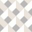 Casadeco Perception LOSANGE 86511323 Geometrikus Térhatású rácsminta rombuszokból fehér bézs szürkésbézs tapéta