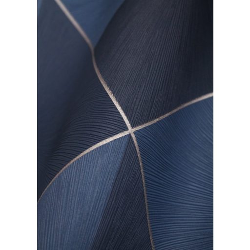 Casadeco Perception LOSANGE 86516529 Geometrikus Térhatású rácsminta rombuszokból tintakék bézs tapéta