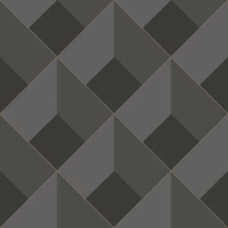   Casadeco Perception LOSANGE 86519530 Geometrikus Térhatású rácsminta rombuszokból grafitszürke antracit tapéta