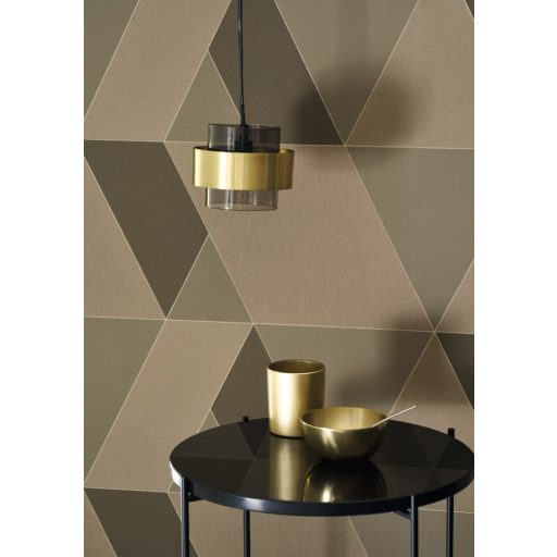 Casadeco Perception TANGRAM 86522508 Geometrikus térhatású texturált minta barna és dohánybarna árnyalatok bézs tapéta