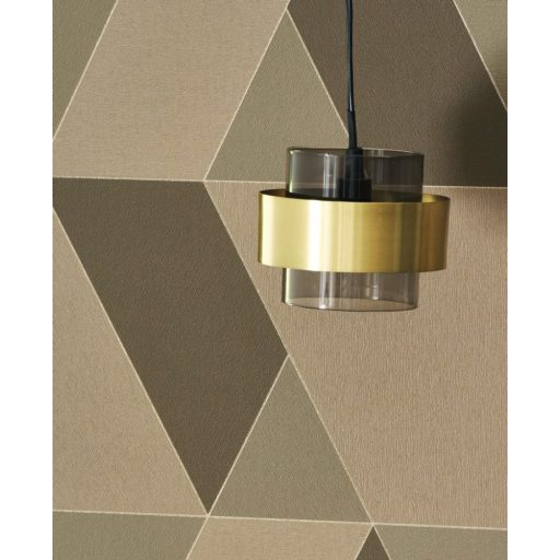 Casadeco Perception TANGRAM 86522508 Geometrikus térhatású texturált minta barna és dohánybarna árnyalatok bézs tapéta