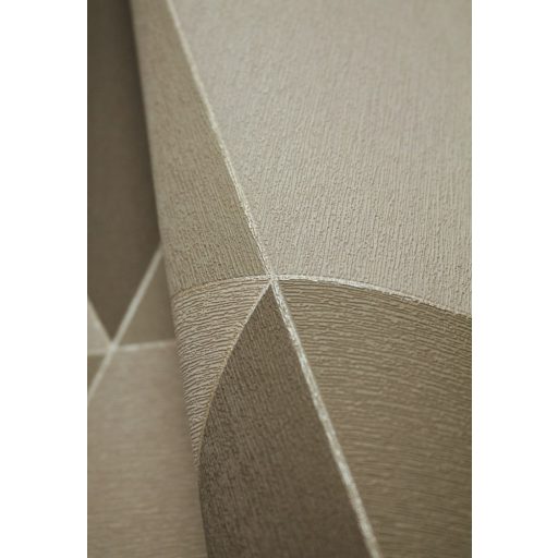 Casadeco Perception TANGRAM 86522508 Geometrikus térhatású texturált minta barna és dohánybarna árnyalatok bézs tapéta