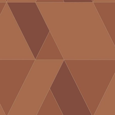 Casadeco Perception TANGRAM 86523519 Geometrikus térhatású texturált minta narancs rozsdabarna bézs tapéta