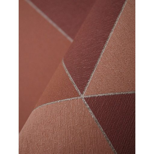 Casadeco Perception TANGRAM 86523519 Geometrikus térhatású texturált minta narancs rozsdabarna bézs tapéta
