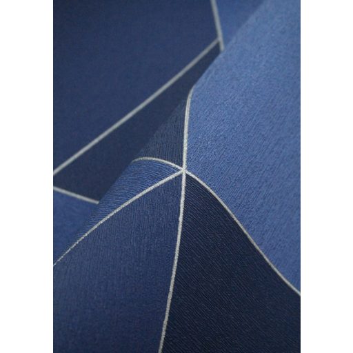 Casadeco Perception TANGRAM 86526532 Geometrikus térhatású texturált minta tintakék sötétkék bézs tapéta