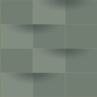   Casadeco Perception BLOCKS 86537407 Geometrikus Térhatású téglalapok vonalak és textúrák egyensúlya zöld és szürkészöld árnyalatok tapéta