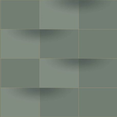 Casadeco Perception BLOCKS 86537407 Geometrikus Térhatású téglalapok vonalak és textúrák egyensúlya zöld és szürkészöld árnyalatok tapéta