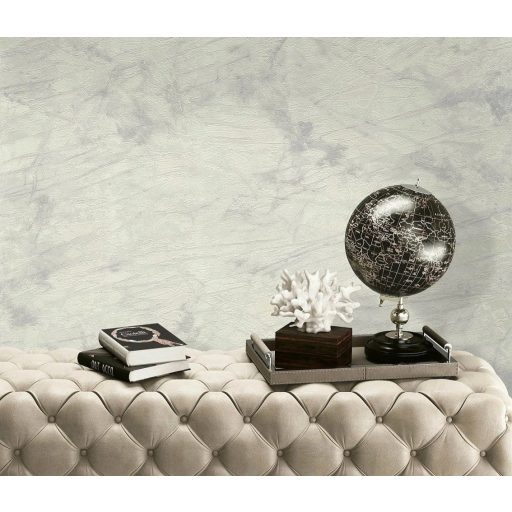 Fehér csend és ezüst suttogás - "friss hó" borította márvány mintázat krémfehér és gyöngyházfényű szürke tónus tapéta